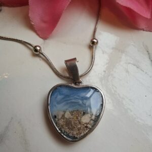 Made by Moon - Product bekijken - Handmade Ocean Heart Ash Keepsake Necklace – Stainless Steel (Silver/Gold)